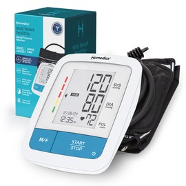 Homedics XL Cuff Arm Blood Pressure Monitor, 200XL Series, 17”-22” Cuff, Smart Measure Technology, Irregular Heartbeat & Motion Detector, Large Display