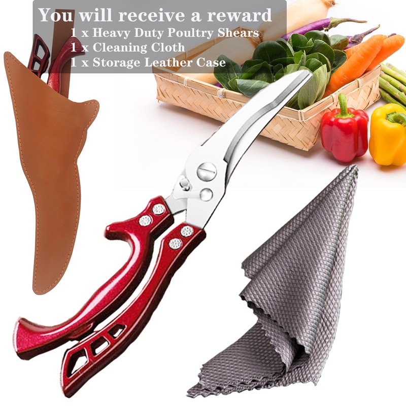 Heavy Duty Kitchen Shears by ANDONG, Kitchen Scissors,Stainless Steel Poultry