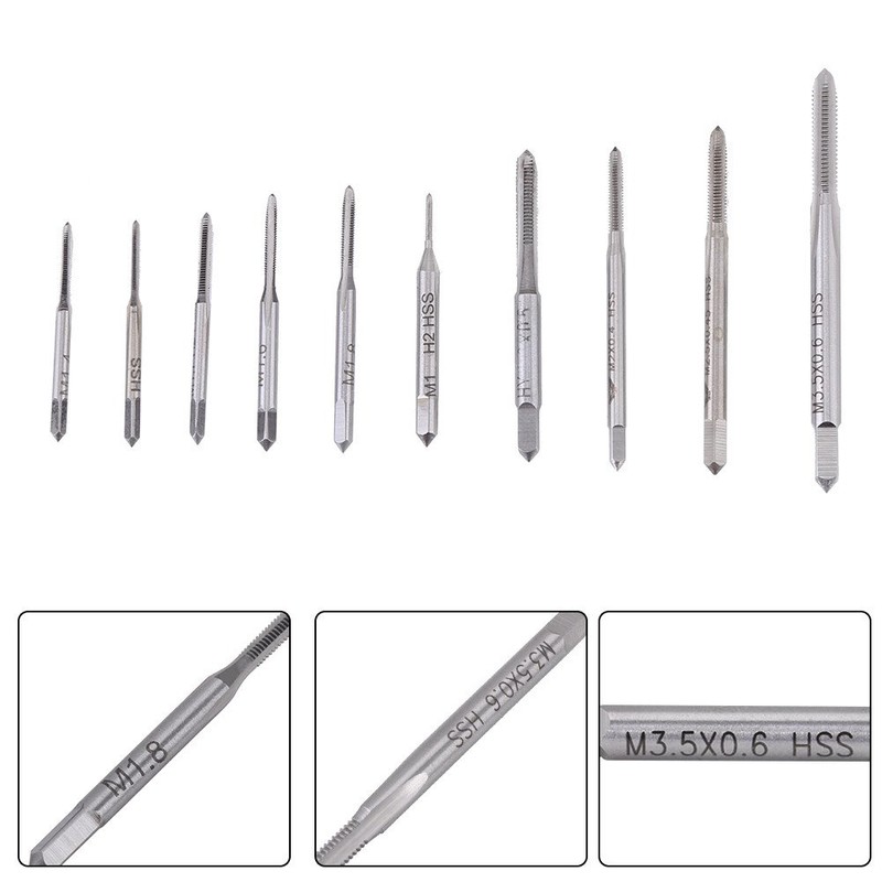 Akozon Machine Tap Screw Tap Set of 10 Mini M1