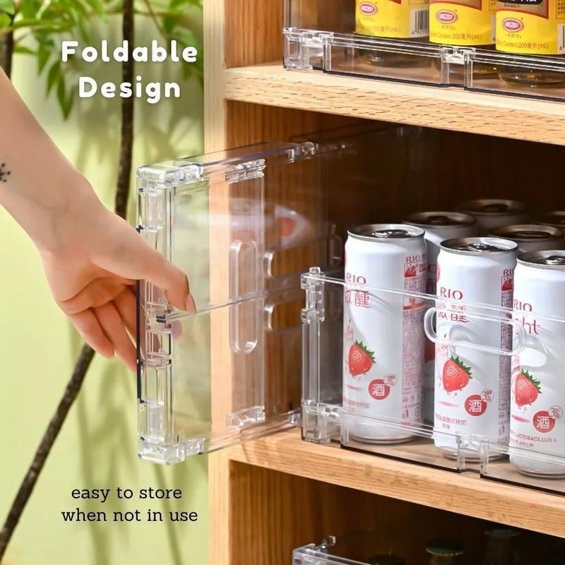 REHUK Premium 2 Pack Strong Transparent Plastic Collapisble Stackable Storage