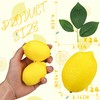 Lorigun 48 Pcs Fake Yellow Lemons with Leaves, Artificial Yellow