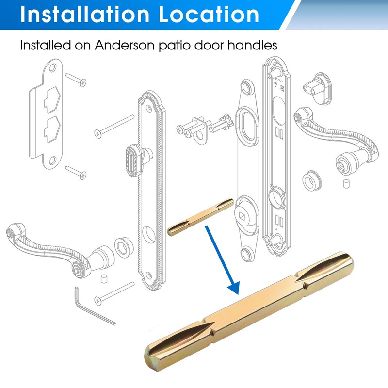 Andersen Door Handle Spindle 2579830 - Storm & Frenchwood Hinged