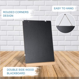 11.7x16.5 Inch Tabletop Chalkboard with Wood Base, Menu Chalkboard Stand, Message Board, Bar and Special Event Decorations, Hanging Double-Sided Chalkboard Sign for DIY Home Decoration，Beech