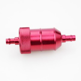 Aluminum Fuel Gas Filter for 5-7 mm Oil Tube Mini Pocket Bike Pit Dirt Motor Bike ATV Quad Go Kart Buggy Pocket Bike Motorcycle (Red)