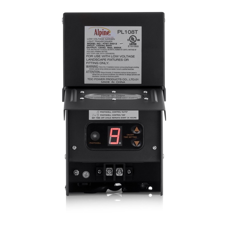 Alpine Corporation Outdoor 300 Watt Transformer with Photo Cell and