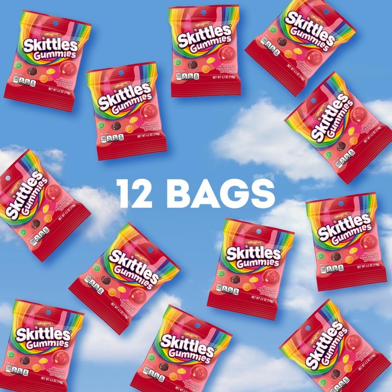 SKITTLES Gummies Original Fruity Gummy Candy, 4.2 Oz Bags (Pack