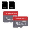 myemuun 64GB Micro SD Card 2-Pack, C10 High Speed, with
