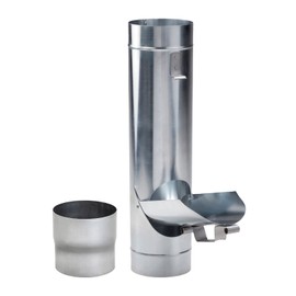Rain Pipe Flap Zinc DN 60 with Adaptor Rain Water Flap Rain Pipe Flap for Filling Rain Butts and Smaller Rainwater Tanks.