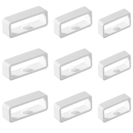 Qulkws 9Pcs Watch Band Holder Loop White Silicone Watch Strap Holder Rings Smartwatch Strap Replacement Parts Watch Fastener Rings, 3 Sizes (18mm/20mm/22mm)