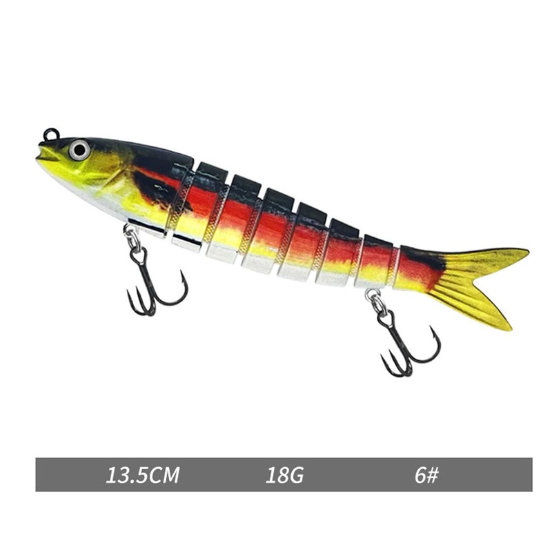 FOLANDO Multi Jointed Pike Fishing Lures, 135.CM/18G 3D artificial lure