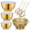 Baderke 7 Pcs Gold Kitchen Accessories Includes Stainless Steel Colander