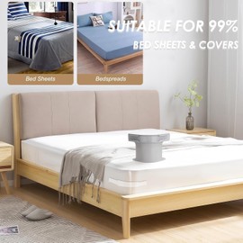4 Piezas Clips de Sujeción de Sábanas, Sujetador de Sabanas de Cama, Soporte de Correas para Sábanas, Bed Sheet Holder with Lock Strips, Compatibles con Todos Los Colchones (Gris)