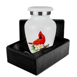 Trupoint Memorials Cremation Urns for Human Ashes, Decorative Burial Urn for Adult Men & Women – Large, Red Cardinal