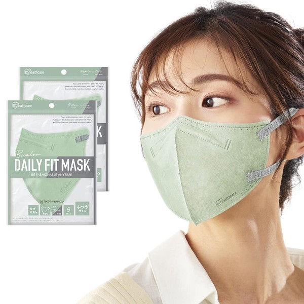 [アイリスオーヤマ] 【10枚セット】 マスク 不織布 バイカラー ツートンカラーマスク DAILY FIT MASK 立体