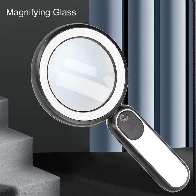 Handheld Magnifying Glass 20X Optical Magnifier with 21 LED Lights