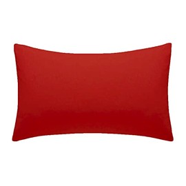 Polycotton Pillowcases 2 Pack 50x75cm [23 Colors] Plain Dyed Housewife Pillow Cases Pair with Envelop Enclosure Poly Cotton Fabric (Red)