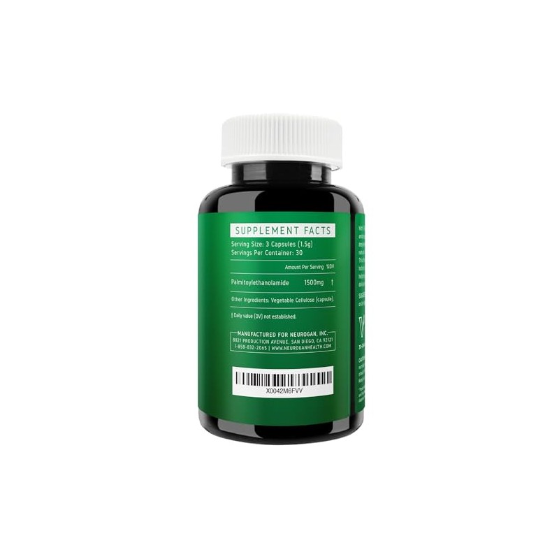 Neurogan- “Suplemento de Palmitoyletanolamida Ultra Micronizada (Guisante) 1500 MG Por