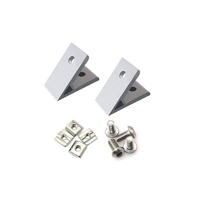 PZRT 2pcs 45 Degree Angle 2020 Aluminum Corner Brackets Profile