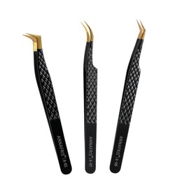 Lash Tweezers for Eyelash Extensions,Precision Fiber Tip for Volume Eyelash Extensions,Lash Extension Tweezers for Easy Application and Removal-A01+07+08
