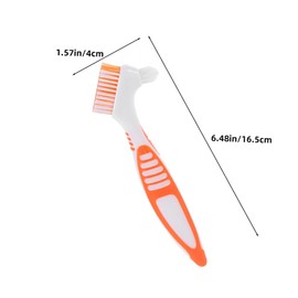 Gatuida 6pcs Double Sided Denture Brush with Ergonomic Slip Handle for Precision Cleaning Dentures and Gums Travel Friendly Bristles for Home Go Use