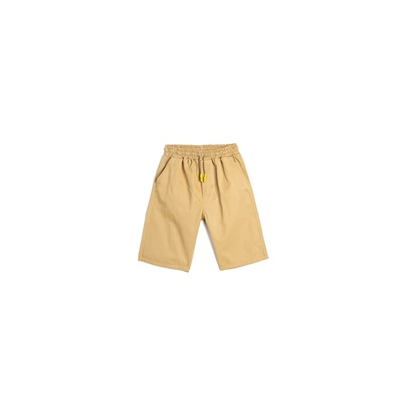 Koton Boys's Canvas Pockets Drawstring Cotton Shorts, Camel (100)