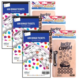 eMKay® PACK OF 3 Jumbo Bingo Ticket Book with Bingo Clipboard, Multi-Game Books for All, Bold Numbers & Reusable Clipboard with Left Clip Ideal for Parties, Events, Fundraisers & Family Game Nights