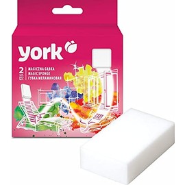 YORK Magic Sponge, Set of 2, No Detergents, Melamine Foam for Walls, Furniture, Shoes