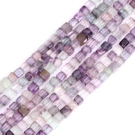 GEM-Inside - abalorio de cuarzo de fluorita de arco iris de 4 mm (38 cm) para hacer joyas, hilo de 15 pulgadas