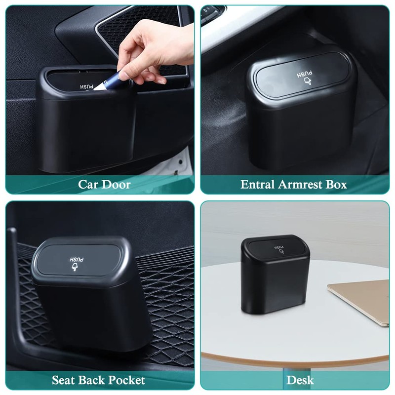 Accmor Car Trash Can with Lid, Mini Auto Dustbin Garbage