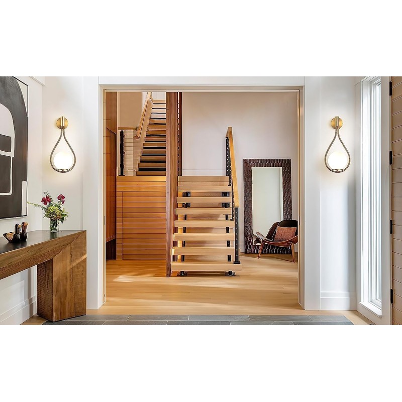 jengush Pack Wall Sconces/Wall Lights, Not Hardwired Brass Gold -White