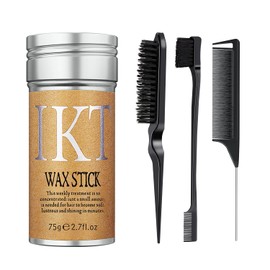 Hair Wax Stick, Black Edge Brush, Hair Wax Stick for Flyaway, Slick Back Hair Brush for Smooth, Teasing Brush for Add Volume, Rat Tail Combs for Parting