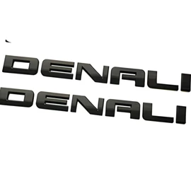 Denali 3-PC Black Nameplate Emblem HD Badge for GMC Yukon & Sierra 2007-2020 Models - Genuine Replacement Emblem