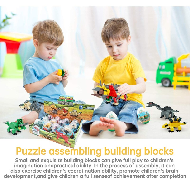 auryee auryee 12PCS Pre Filled Easter Eggs Dinosaurs Party Favors