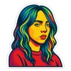 Billie Eilish Pop Art Sticker (2.75" x 3.25")