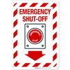 Sigo Signs Emergency Shut-Off Sign, (SI-6828) 10x7 Inches, Rust Free