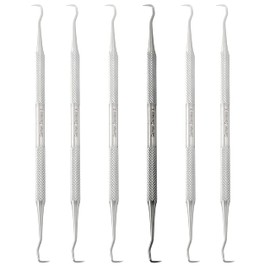6 Periodontal Dental Anterior Posterior Morse Sickle Scaler U30/33, Double Ended Sickle Scaler, Stainless Steel Oral Hygiene Instrument, Medical Dental Plaque, Tarter & Calculus Removing Instrument