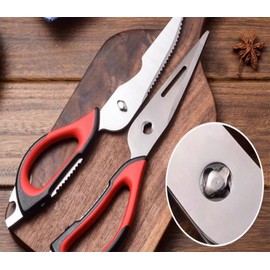 Karsum Kitchen Scissors,Ultra Sharp Multi Purpose Scissors Stainless Steel,8 in 1 Stainless Steel Cooking Scissors,Bottle Opener, Nut Cracker 9 inch(22.8cm)