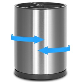 WENLIM Extra Large Kitchen Utensil Holder 360° Rotatable Stainless Steel Utensil Holder Kitchen Utensil Organiser for Worktop Utensil Pots for Worktop