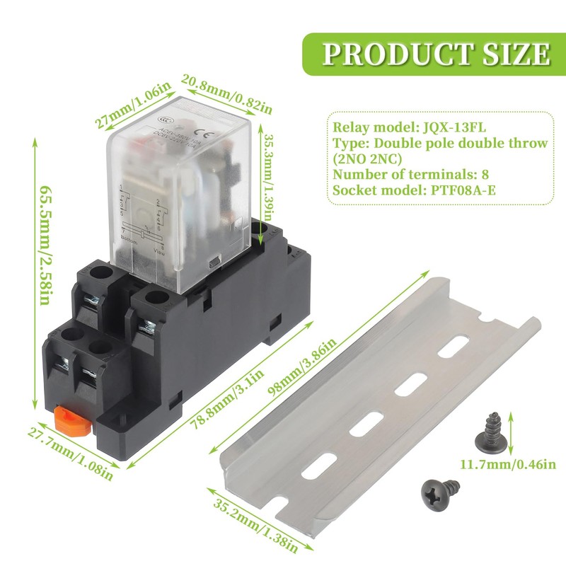 EPLZON AC 12V Electromagnetic Power Relay HH52P JQX-13FL 62PL Coil