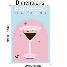 6 Pack Vintage Cocktail Paint by Numbers Kit for Adults Beginners, DIY Acrylic Watercolor Oil Painting by Number On Canvas Without Frame, Retro Drinks Paint by Numbers Kit for Home Wall Decor 8x12inch