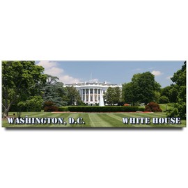 Generic White House Panoramic Fridge Magnet Washington DC Travel Souvenir Residence of The President