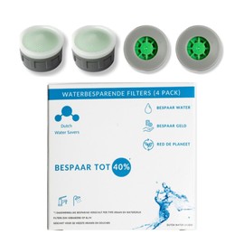 Flow Restrictor – 40% Water Saving – Energy-Saving Tap, Shower – Overflow Valve with Instruction Manual – Pack of 4