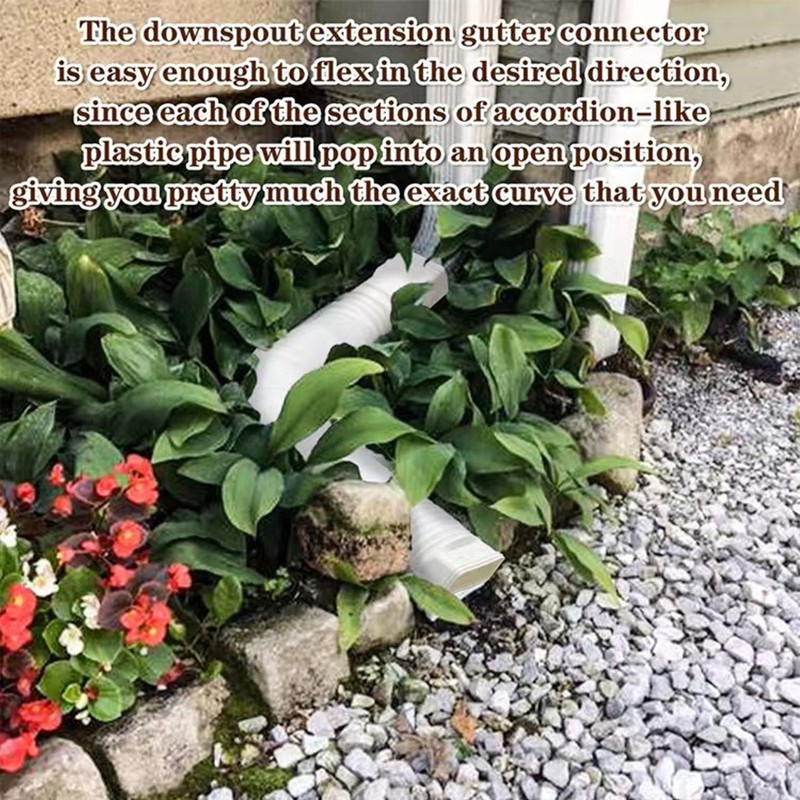 2 Set Gutter Downspout Extension Flexible 21in to 58in Drainage
