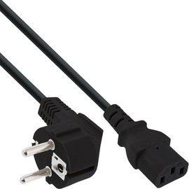 InLine 16655L Power Cable, Earthing Contact Angled to IEC Plug C13, 7 m