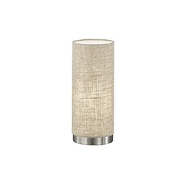 Fischer & Honsel & Honsel THOR Table Lamp 10 cm with Lampshade Cylinder Fabric Beige Nickel