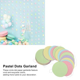 Rainbow Circle Dots Hanging Garland Kit, Pastel Colors, Birthday Wedding Baby Shower Party Decorations, Photo Booth Backdrop, 5 Pieces