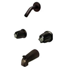 2-handle Tub & Shower Faucet, Oil Rubbed Bronze Finish, Without Shower Head, Compression Stems - By Plumb USA