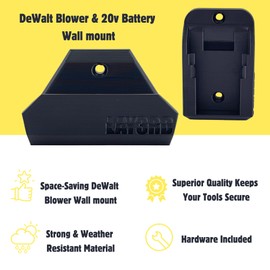 Wall Mount for Dewalt 20V Leaf Blower and 20v Battary | Compatible with Model DCBL722 | Wall Mounted Holder Storage Hook Bracket with Included Hardware