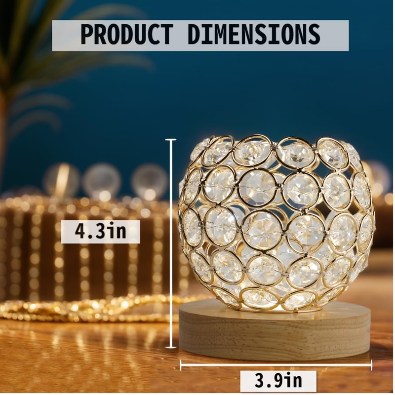 FuoiCorn Decorative Crystal Mood Table Lamp for Bedroom - 3