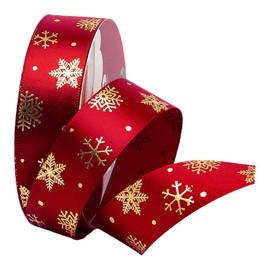 DIYEAH 1 Rollo de navidad de manualidades DIY Embalaje de listones navideños navideños decoración de boda de embalaje de navidad de paquete rojo